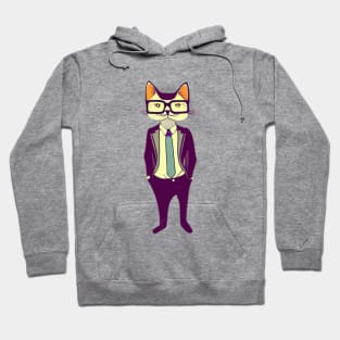 Nerdy Cat With Glasses Hoodie